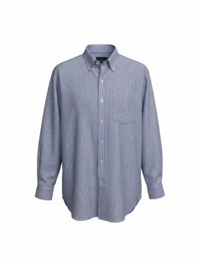 Nautica Blue Thin Striped Button-Down Men’s Shirt Size 34/35
